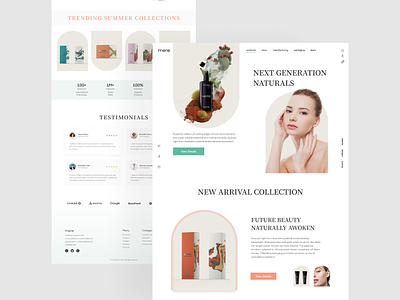 Natural beauty products website design