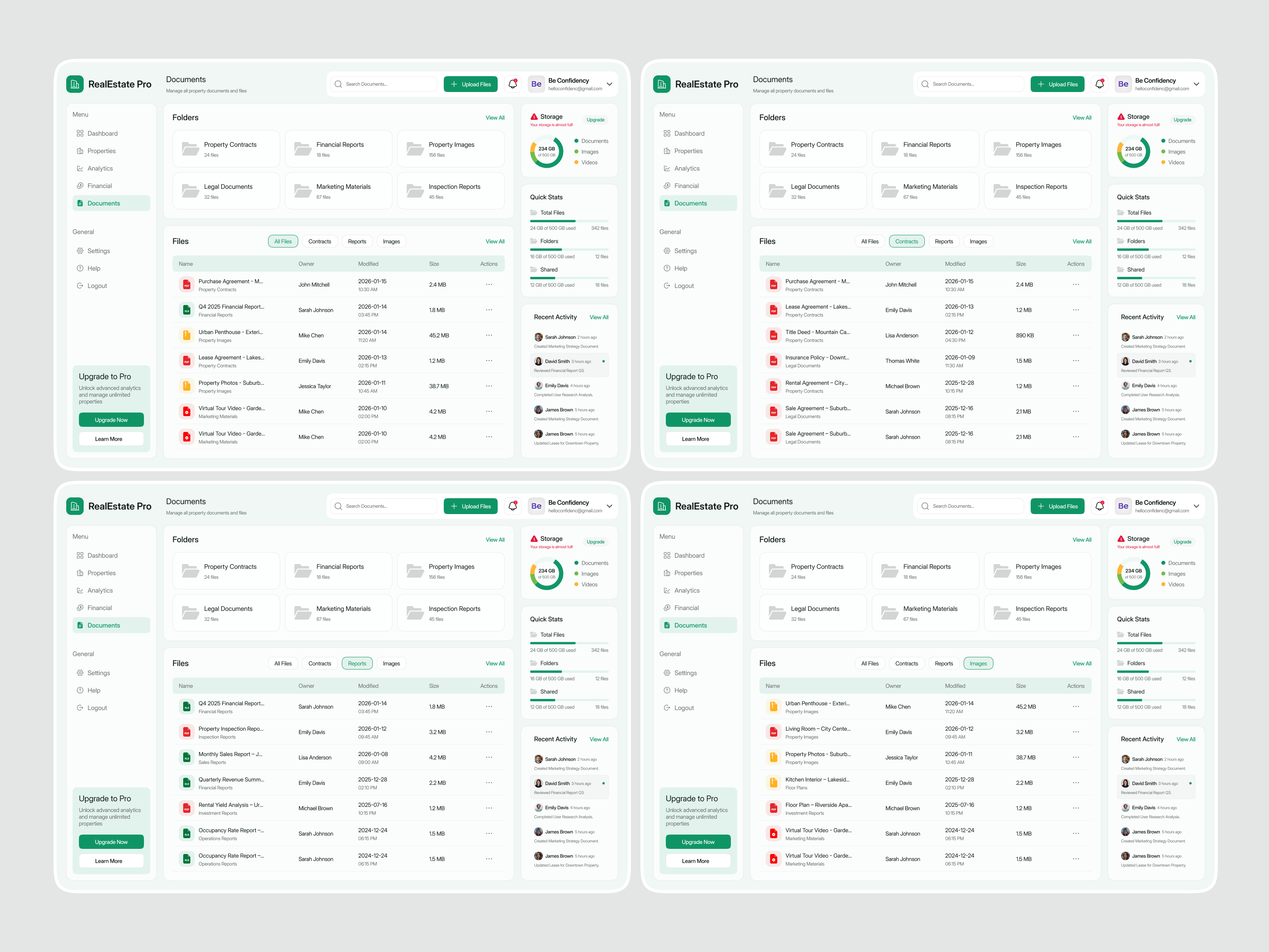 Example of Document Management Dashboard for Real Estate Teams | UI/UX