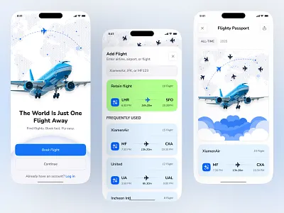 Travel Flight Booking Mobile App airplane airport app app design booking app flight flight app flight booking flight booking app ios app mobile app mobile app design onboarding screen online booking travel travel app travel flight ui user research ux