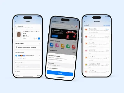 E-Commerce Mobile App UI Design buy cart clean ecommerce ecommerce app fashion ios market mart mobile mobile app mobile design modern online shopping product design radiyal shopping ui ui design ux