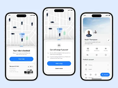 Ride Sharing Mobile App account app design book a car booking app cab booking car rental app car service carbooking ios design realtimetracking ride ride booking ride booking app ride sharing rideorderapp share transport trip uiux ux design