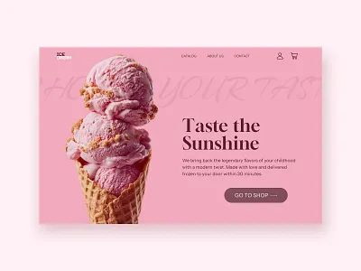 The first screen for an ice cream shop design ui ux