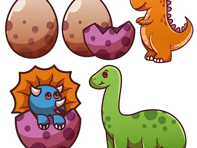DINOSAUR STICKER CHARACTER animal branding cartoon cute dino graphic design illustration mascot
