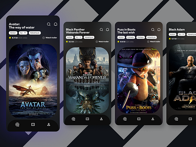 UX/UI Mobile app for booking movie tickets avatar 2 design figma interface mobile interface the way of water ui ux uxui web web design