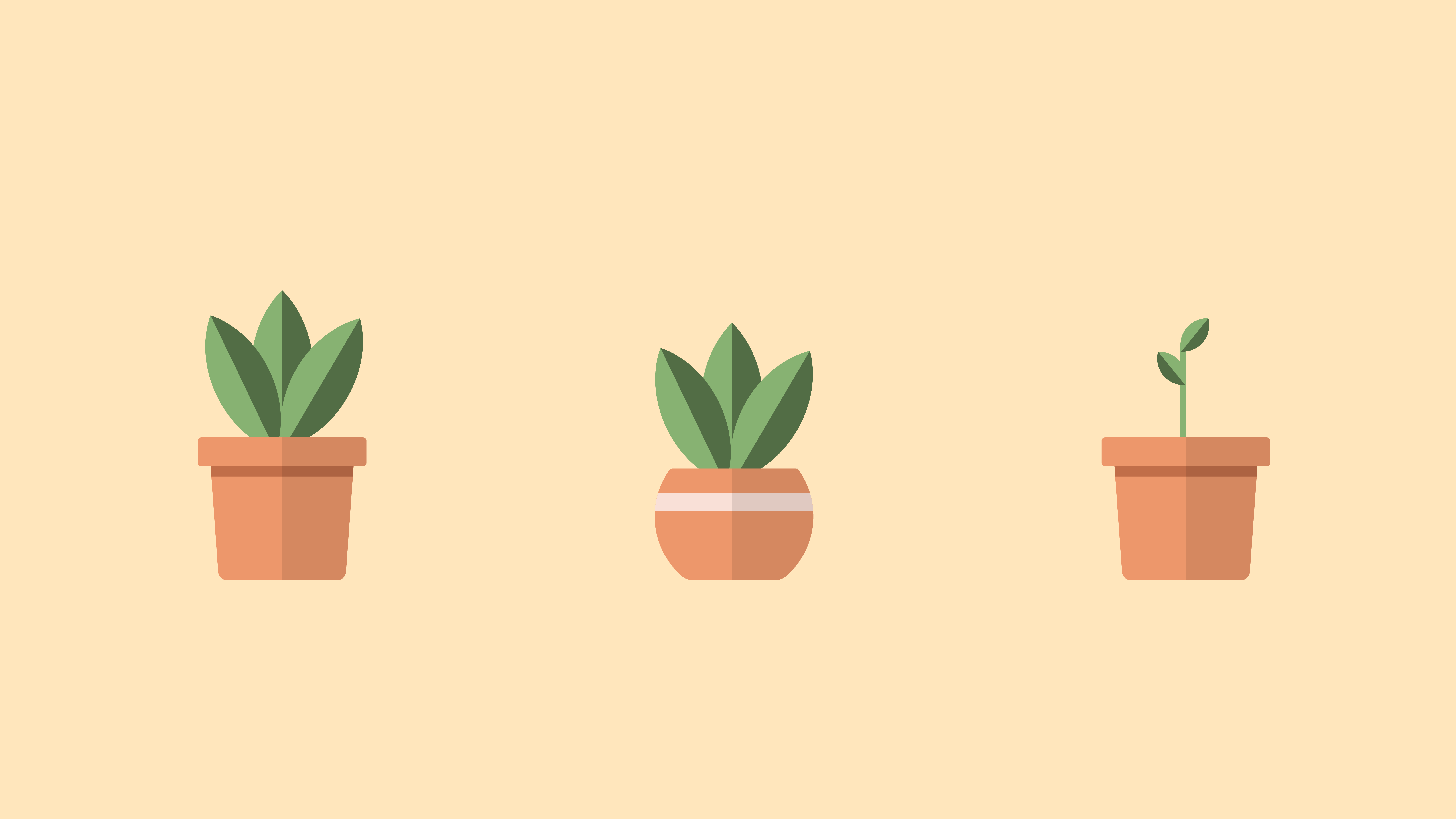 Flat Pot Design - Pixel and Bracket beginner colors design graphic design illustration leaves plants shadow simple tan color
