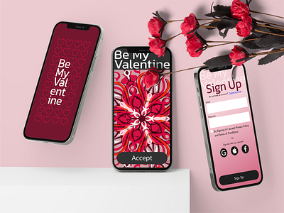 Be My Valentine App 14feburary app branding design figma flat illustration logo minimal ui valentine valentinecard web