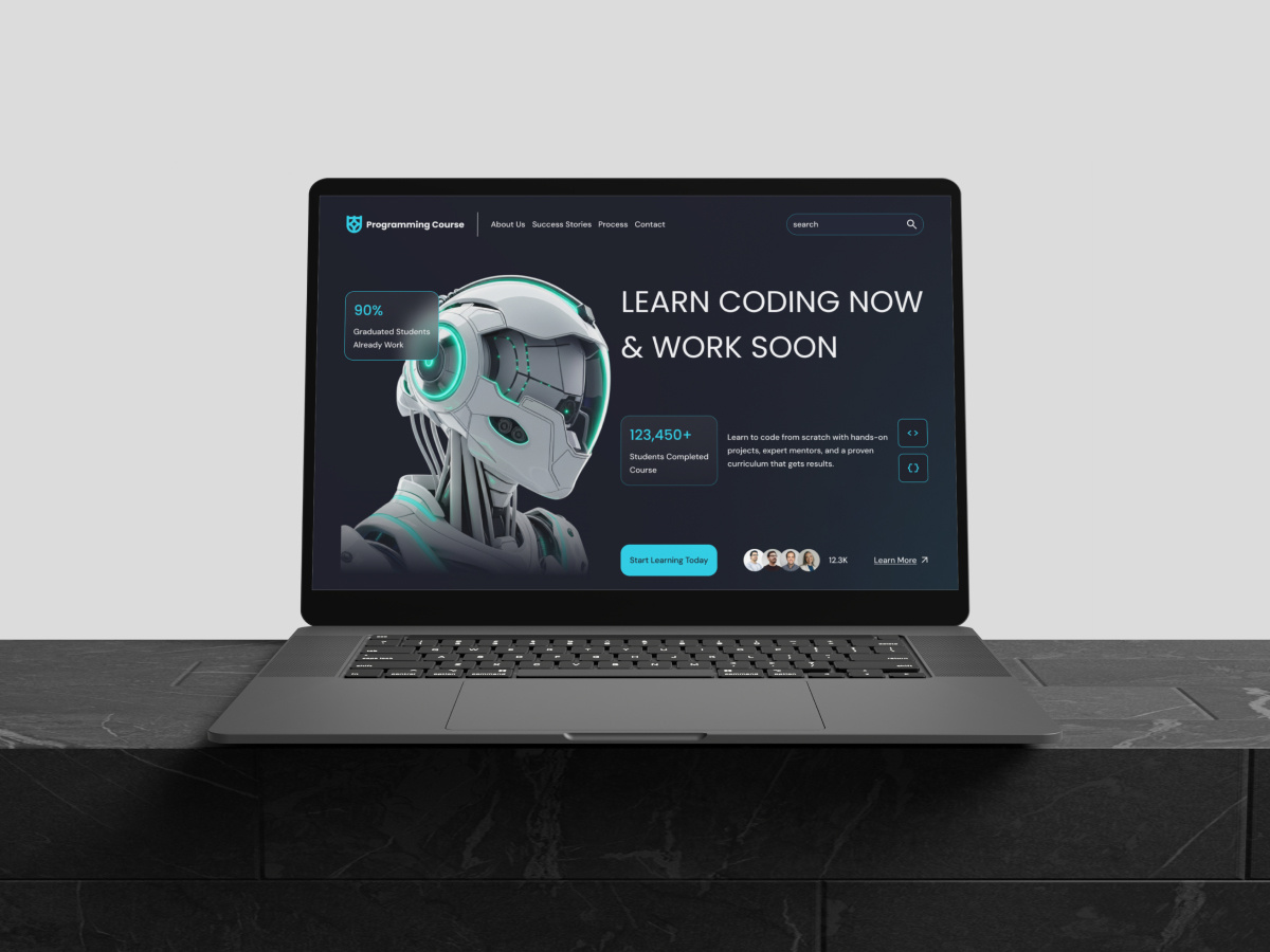 Example of Programming Course Framer Landing Page