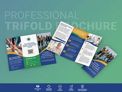 Modern Corporate Trifold Brochure Design b2b marketing business identity clean design consultancy corporate design creative brochure grid system human resources marketing collateral minimalist layout modern typography print ready trifold brochure white space workplace communication