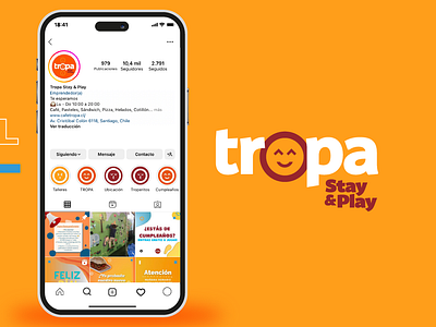 Desarrollo de contenido digital Café Tropa - Stay & Play - RR.SS branding communitymanager designer digital graphic design logo social socialmedia typography