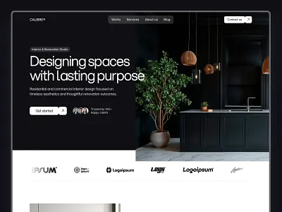 Calibre — Free Interior Design Framer Template casestudies clean cms design editorial framer interior modern portfolio professional projects responsive services studio template typography ui ux webdesign website