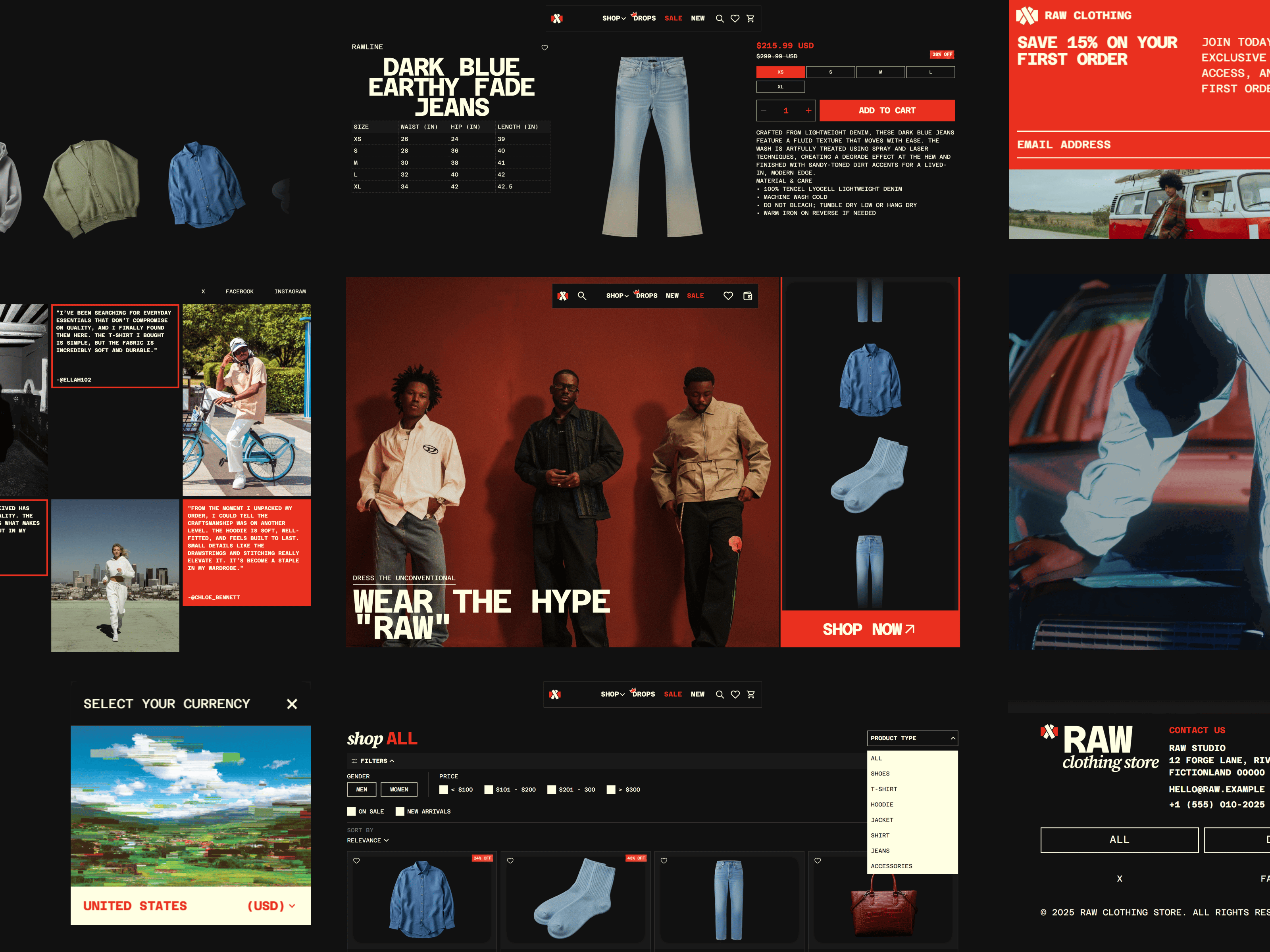 Example of RAWLINE — Hype Clothing E-Commerce Template