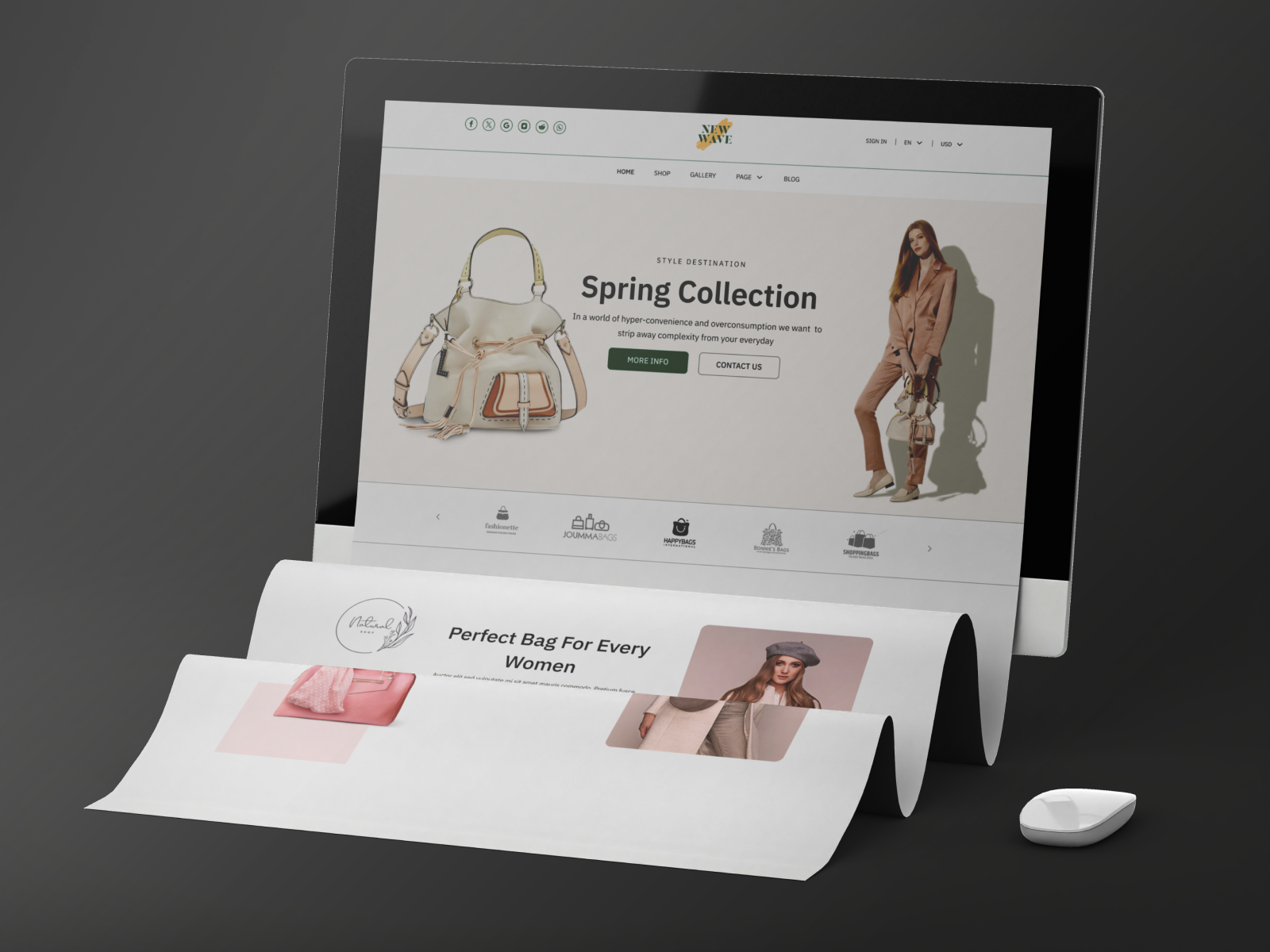 Handbag eCommerce store Web Ui Kit branding ecommerce development ecommerce store ecommerce website design fashion brand figma handbag landing page design modern web ui online shopping online store premium ui product design shopify ui ui ux design ux web design web ui kit website template