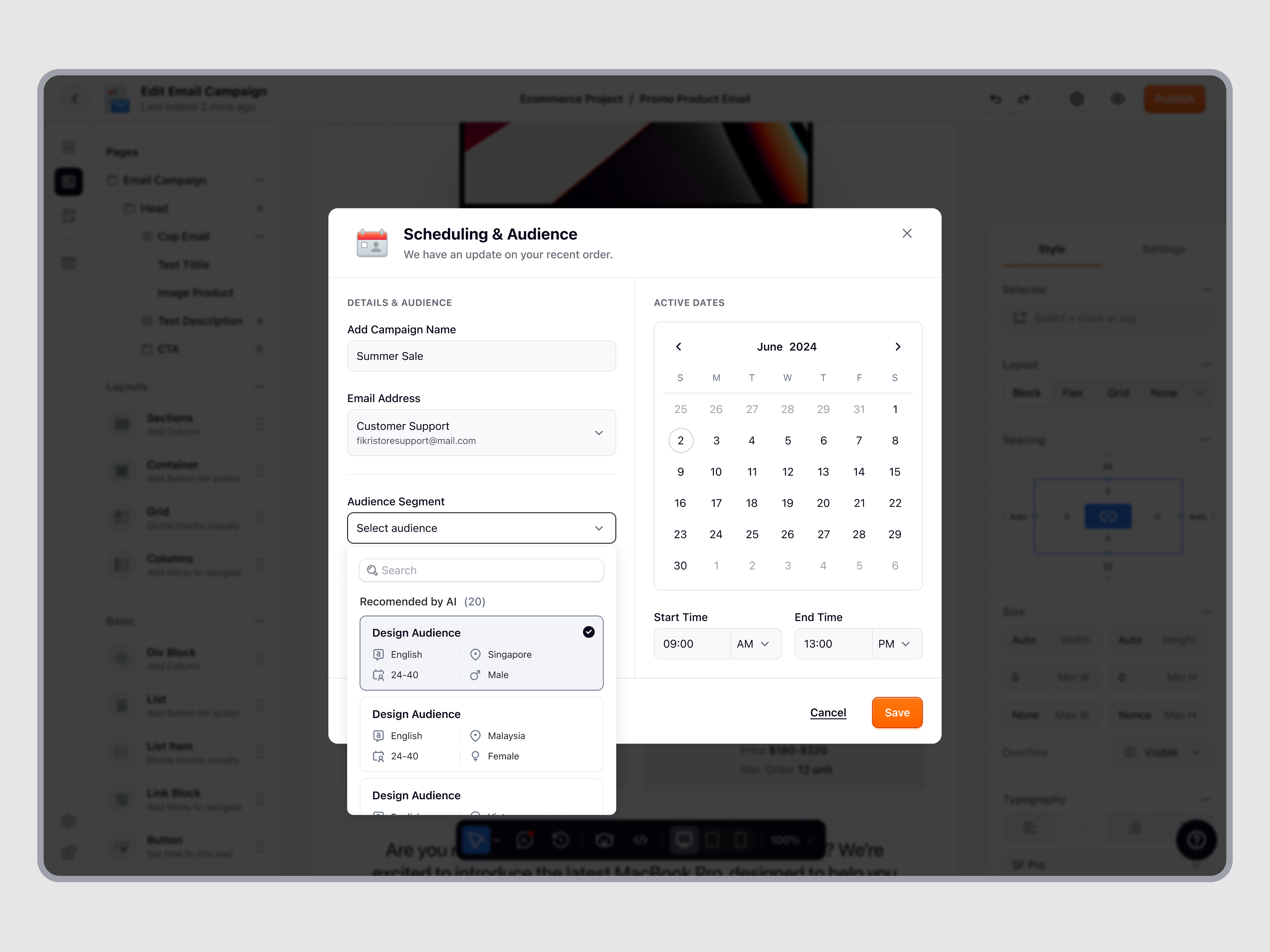 Ecomiq — Email Campaign Scheduling for SaaS E-commerce crm dashboard design ecommerce marketplace online shop online store order management product design saas saas design schedule shipment management shipping shipping management ui ux web builder web design