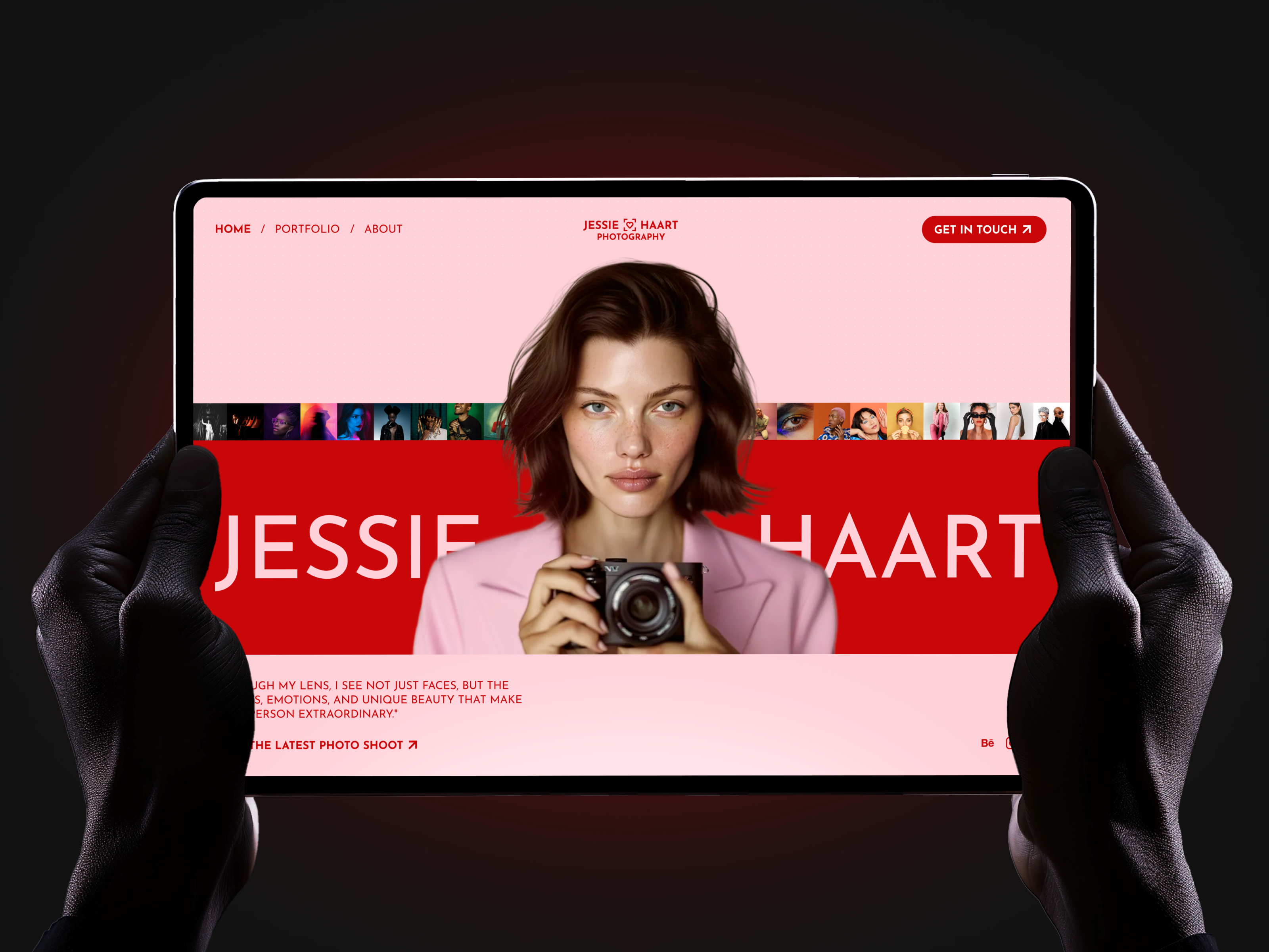 📸 Web design for the photographer portfolio | Hyperactive commercial commercial website creative design hero hero section homepage hyperactive landing page photographer pink portfolio red rose ui ux web design website