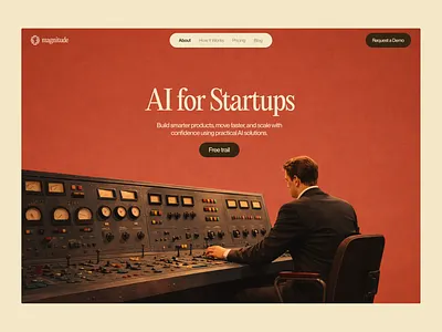 AI for Startups – Landing Page Design 3d ai ai platform animation artificial intelligence branding design figma graphic design illustration logo motion graphics saas saas landing page startup ui uiux ux web design