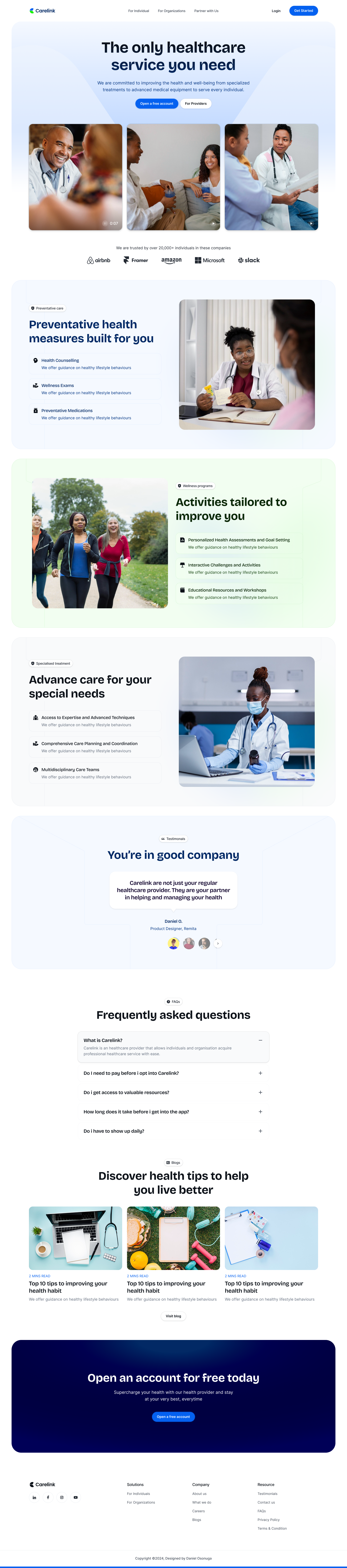 HealthCare Website Landing Page UI advertisement branding design graphic design illustration logo typography ui ux vector