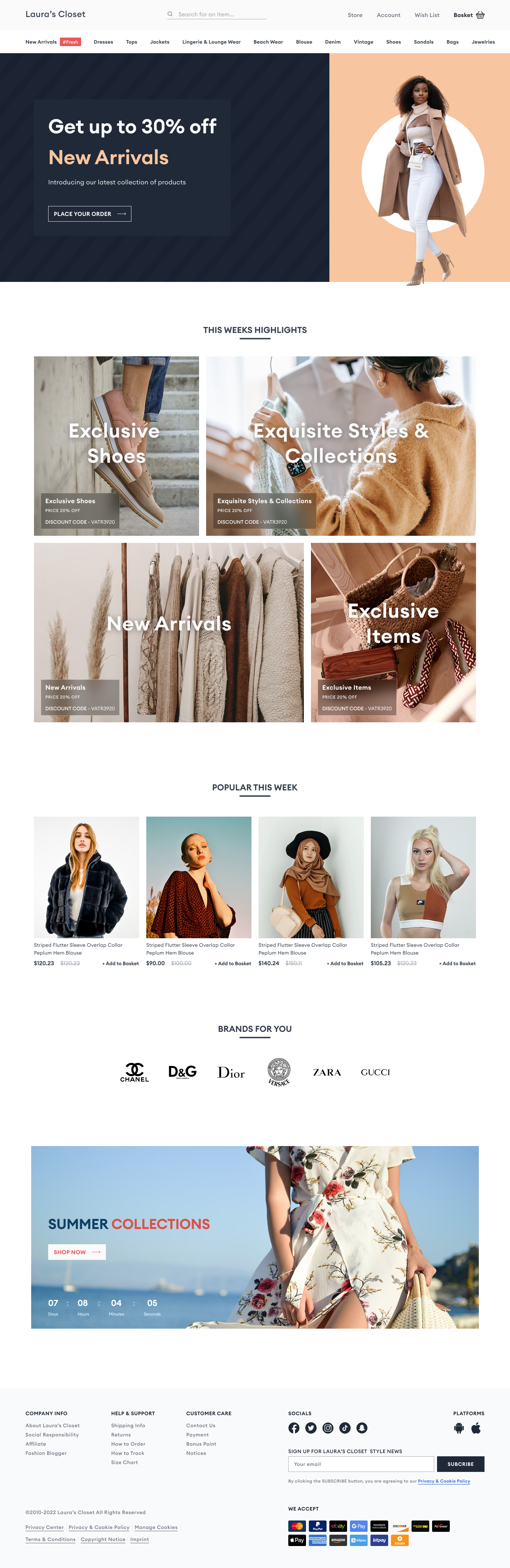 Fashion Website Landing Page UI advertisement branding design graphic design illustration logo typography ui ux vector