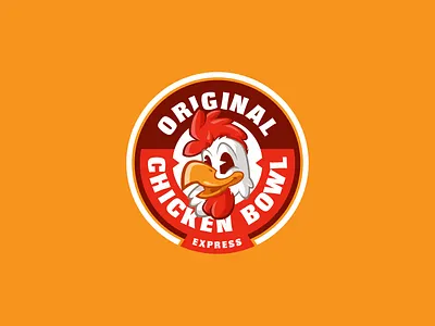 Chicken Bowl - Mascot Logo brand brand identity branding character logo chicken chicken bowl design food and baverages food logo fun graphic design illustration logo mascot rooster vector