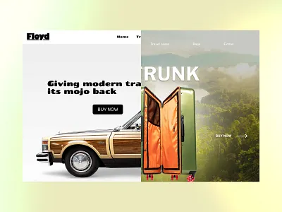 Floyd - Home page Redesign Concept clean ui concept creative direction ecommerce interaction design landing page minimalist product design shopify suitcase travel ui design webflow experts website website design