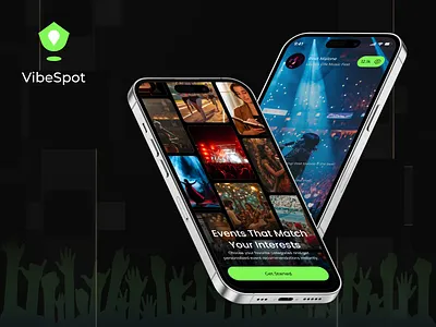 VibeSpot - Event Finder App design event app event details event discovery event finder events ui explore screen figma map ui minimal nearby events ticket booking ui ui design uiux ux