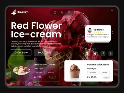 Luxury Dessert Dashboard UI — Ice Cream Ordering brandingdesign creative dashboarddesign dribbble figmadesign foodapp foodtech icecream interface luxuryui moderndesign productdesign restaurantui saasdesign uidesign uiux uxinspiration webappdesign webdesign