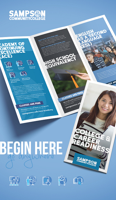 Sampson Community College brochure design college brochure design education design graphic design