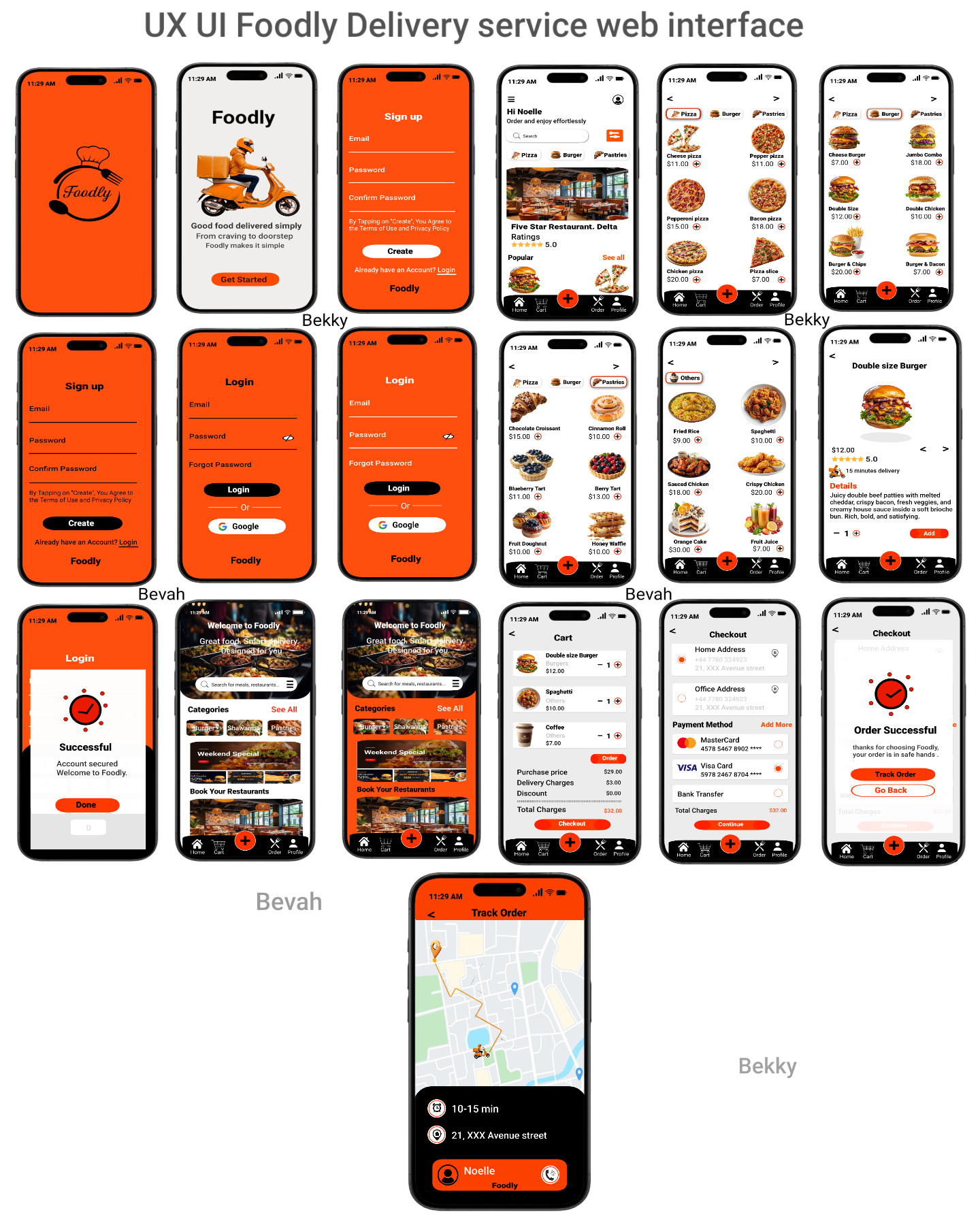 Foodly Delivery App UI app design creative delivery app figma food food delivery illusion mobileapp ui ux