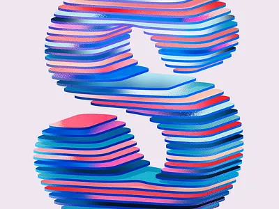 S — Slice Typeface Study / Day 19 Everyday_01587 3d artwork design graphic design illustration