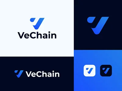 VeChain Modern Letter V Logo Redesign for Crypto, Web3 & Fintech brand designer brand identity brand logo branding branding system crypto logo defi fintech branding lettermarrk logo logo logo and branding logo design logo designer redesign redesign logo startup branding tech web3 branding