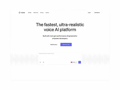 Landing Page ai ai landing ai website hero design hero ui landing page landing ui saas voice ai platform voice ai tool voice ai website web design website design
