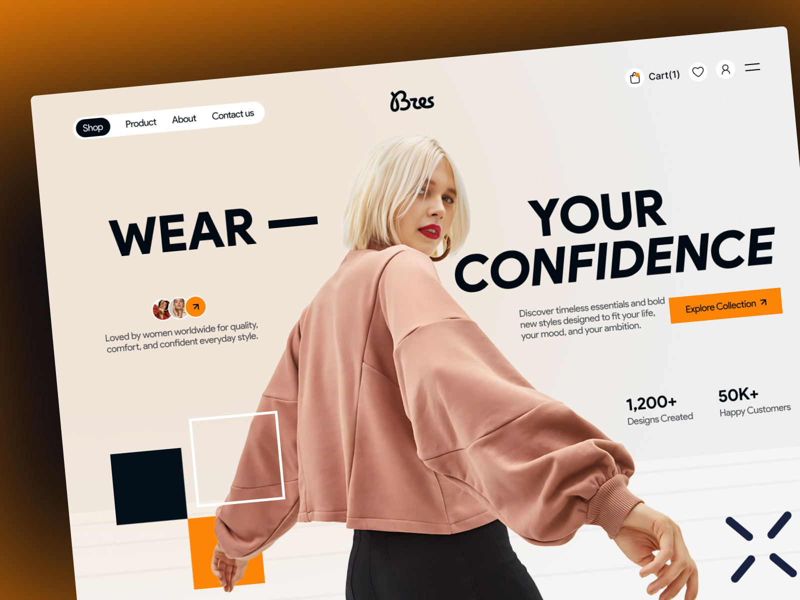 Bres - Where Modern Style Meets Everyday Elegance branding clothing ecommerce ecommerce page fashion brand header hero section home page landing page modern ui online shopping responsive website shopify techwitpro ui uiux web branding webflow website wordpress