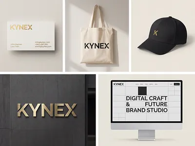 KYNEX Digital Craft & Future Brand Studio Logo Design branding graphic design handcraft kynex logo mockup