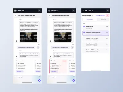 AI Intelligent Mobile Investigation aidesign chatui dashboard mobileapp mobiledesign mobileuiuxdesign mobileux productdesign responsivedesign saasapp webappui