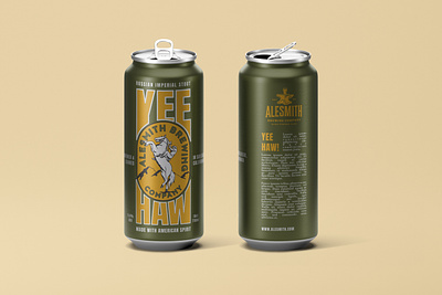 YeeHaw Alesmith Beer Can art direction beer beer can can cowboy design horse illustration packaging print ranch southwest typography vector west