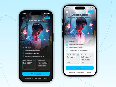 Premium Subscription Screen – UI/UX Design app design card ui clean ui cta design digital product figma design fintech ui minimal ui mobile app mobile app ui modern ui payment screen premium screen pricing ui saas ui subscription ui ui design upgrade screen user interface ux design