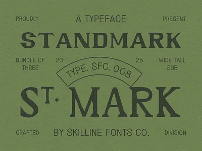 SFC Standmark - Font apparel font branding font custom type design display font font design fonts illustration retro font rough font vintage font