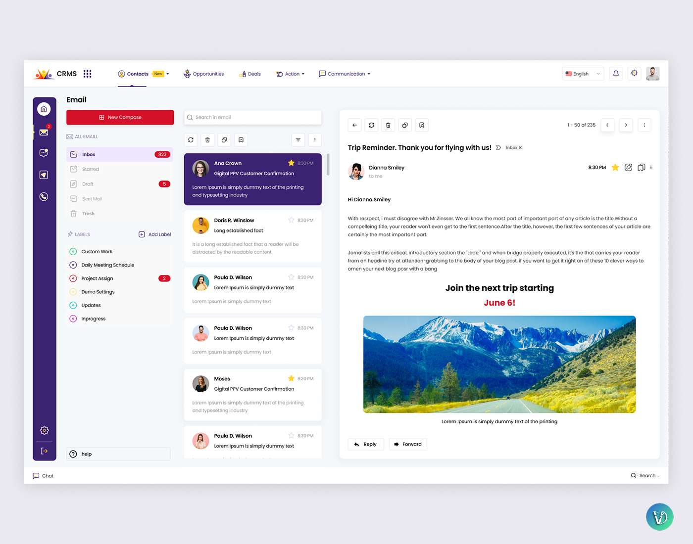 Email Web App UI Design admin adminpanel app attach calendar compose concept creativedesign dashboard email app email client figma file folder homepage inbox landingpage messaging ui web app