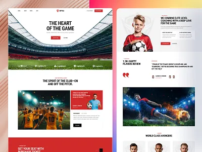 Sports & Football Academy Website football academy football coach football programs football website homepage landing page performance sports player development soccer training sports academy sports ui sports website training programs webdesign youth football