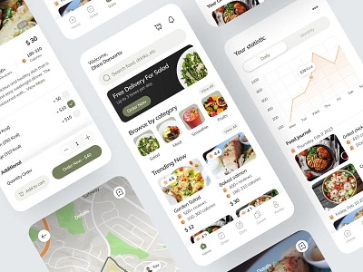 Healthy Food Delivery App calories deliver delivery delivery service diet food food journal health health food healthy healthy food healthy food delivery healthy lifestyle mobile salad salmon ui ui design uiux vegan