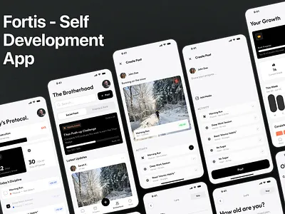 Fortis Mobile App Design accountability app clean design habit tracking app mobile app design product design progress tracking ui ui design ui ux design uiux