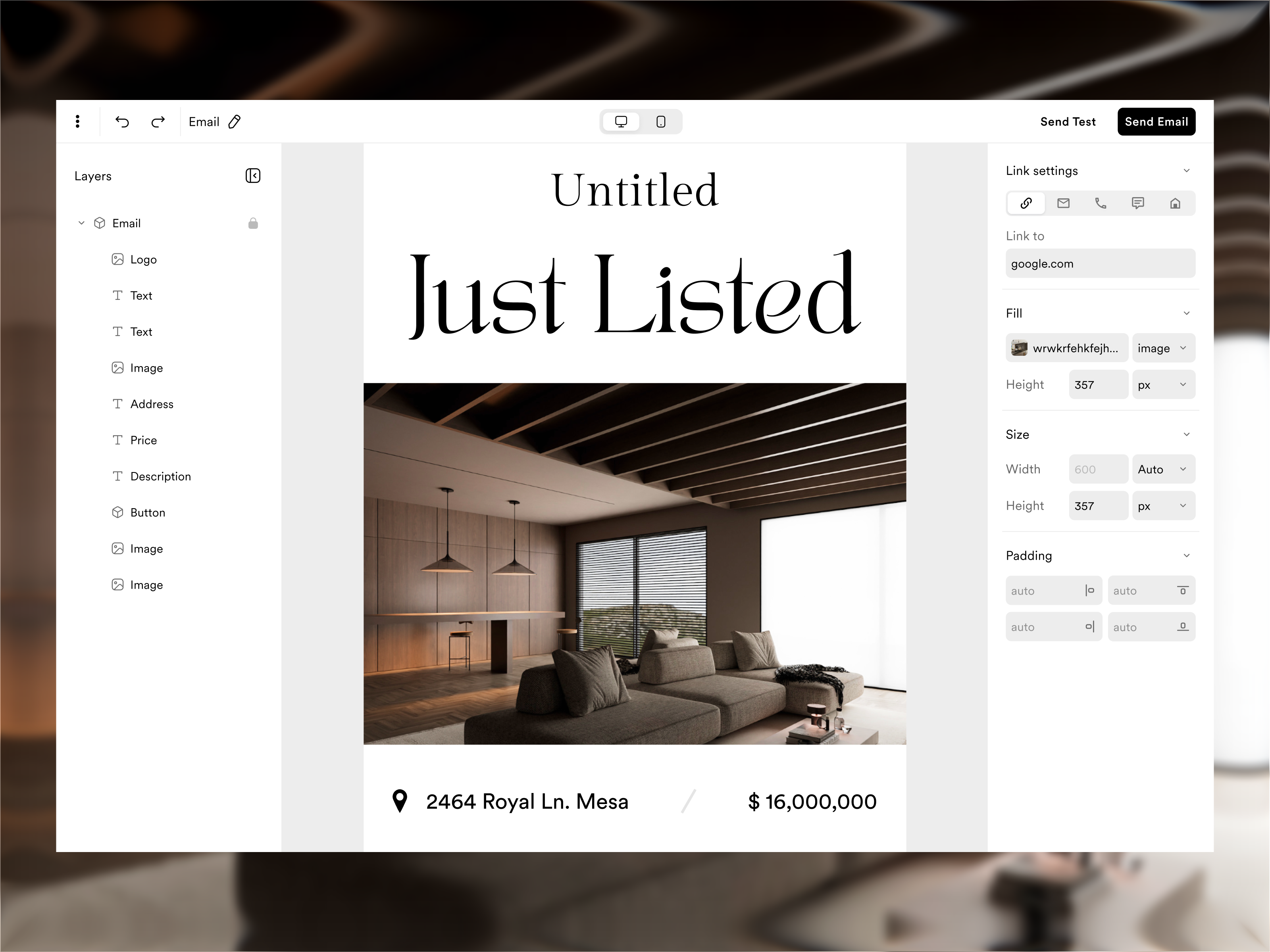 Email Template Editor - MJML app complex ui graphic design interface studio ui ux web app