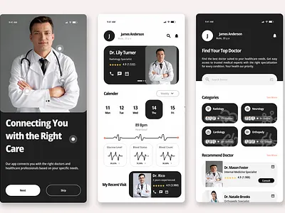 Healthcare & Medical Mobile App UI Design doctor appointment app figma design healthcare app medical app mobile app design ui ui ux design
