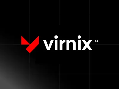 Virnix Logo Design ai bold brand design brand identity brand system branding clean cloud digital icon logo logo design logo mark logo symbol logo wordmark logotype minimal modern technology visual identity