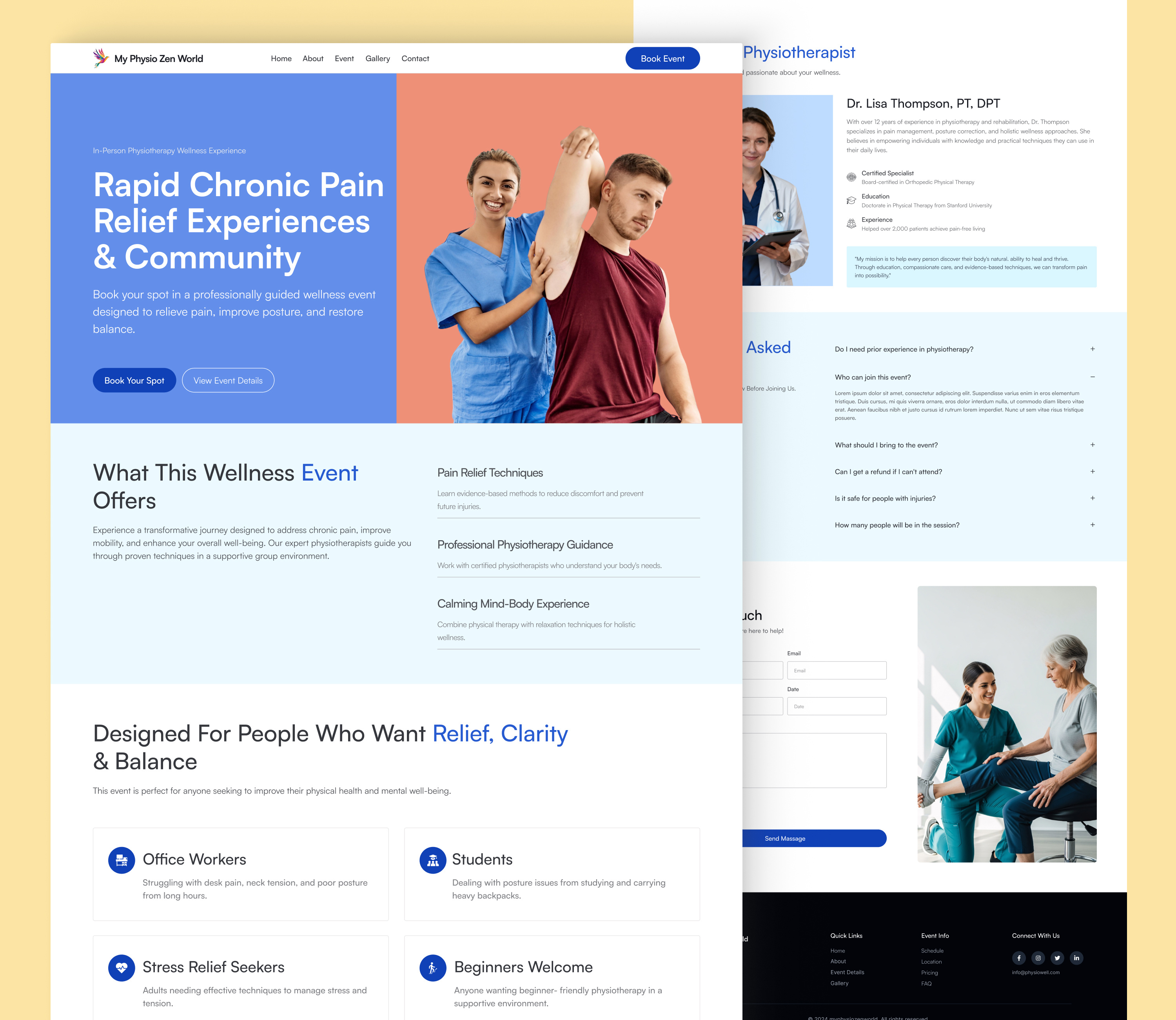Physiotherapy Website UI/UX Design | Healthcare Landing Page figma ui design health tech healthcare website design landing page design medical web design physiotherapy website ui ux design ux strategy web product design wellness platform