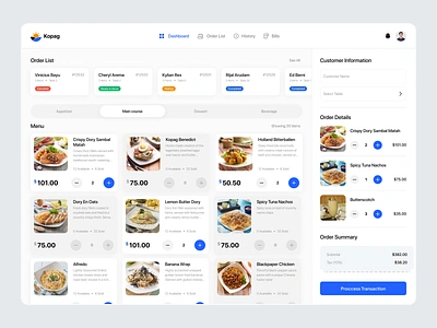 Dashboard POS System bills buy cash cashier coffee coffeeshop dashboard dish food menu payment point of sales pos pos system product design restaurant store ui uiux ux