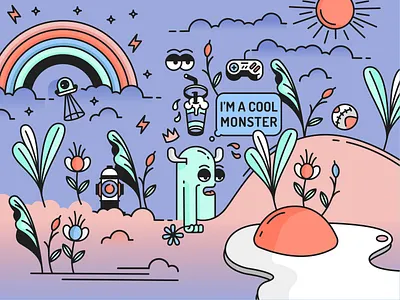 i’m a cool monster design graphic design illustration