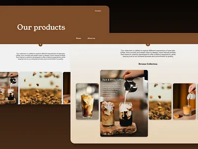 Bruma Coffee (Products page) bruma bruma coffee coffee landing page typography ui ui ux ux