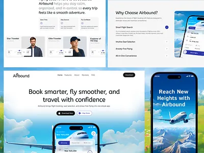 Airbound — Flight Booking App UI app design booking app clean ui flight booking interaction design interface design mobile app modern ui product design saas travel app ui ui design user experience ux ux design visual design