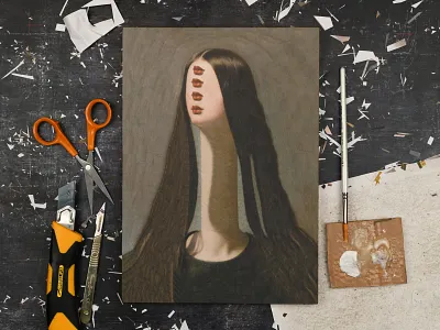 What pretty lips you have collage illustration lips paper paper collage portrait studio
