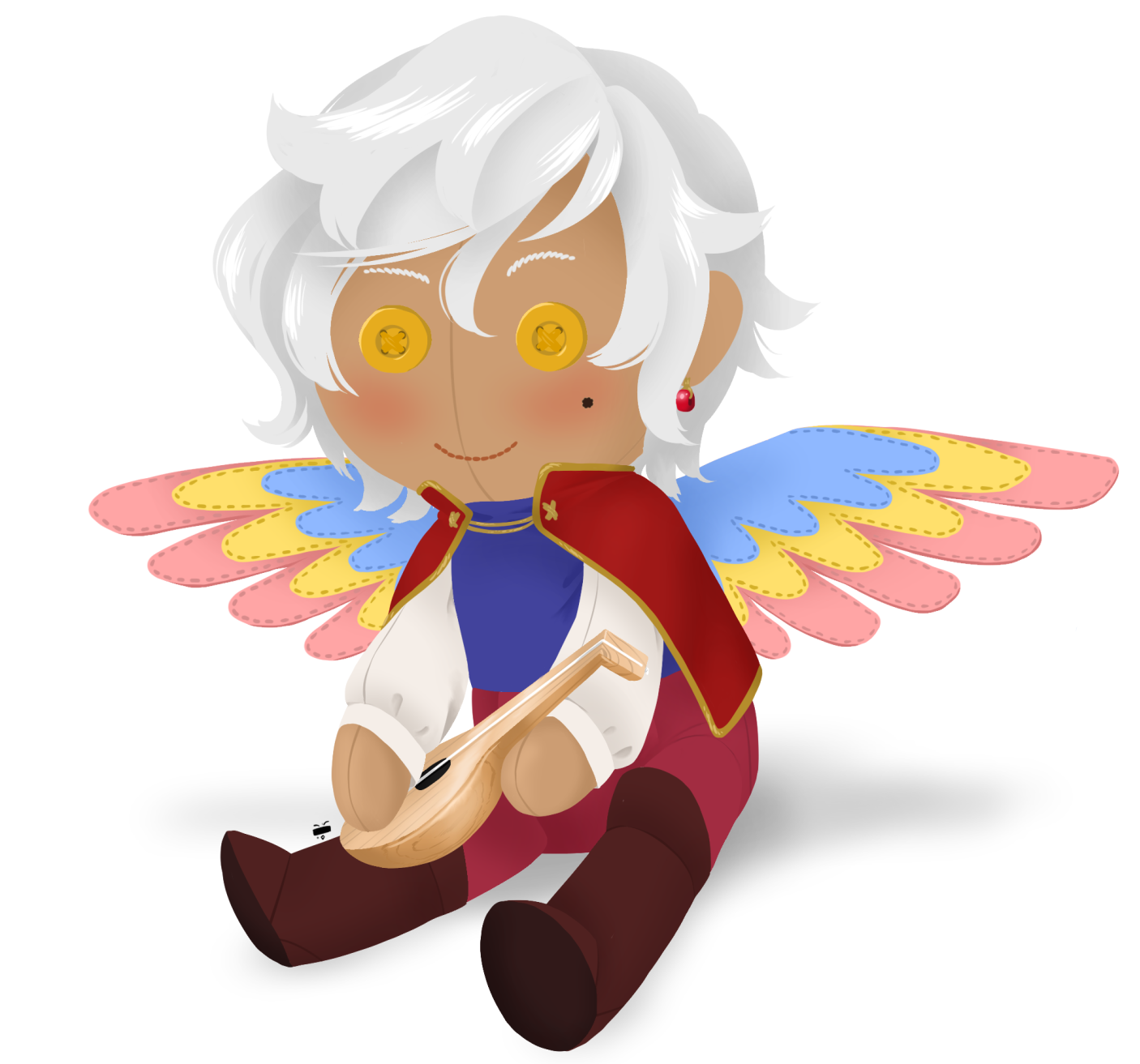 Doll Character Renders cute digital illustration lineless rendering